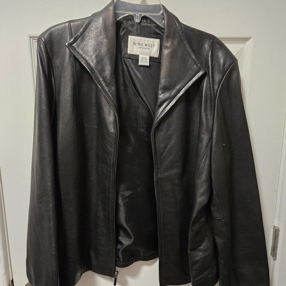 Women's Nine West Separates Black Leather Jacket - Size XL